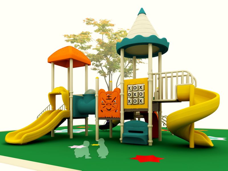 Outdoor Playground Colorful Large Plastic Slide for Children