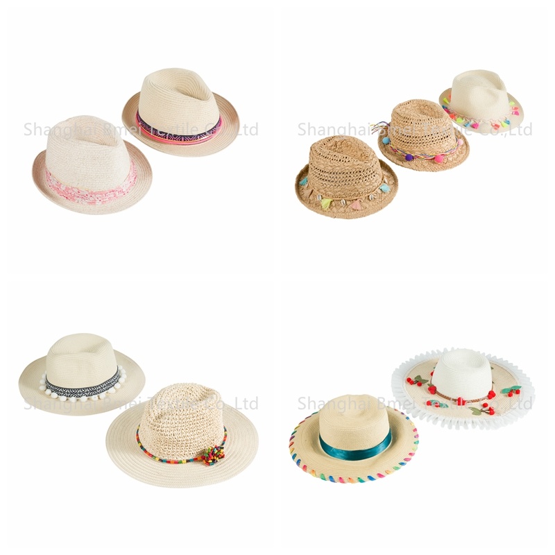 5% off Fashion Women Straw Boater Hat Beach Fedora Straw Hat