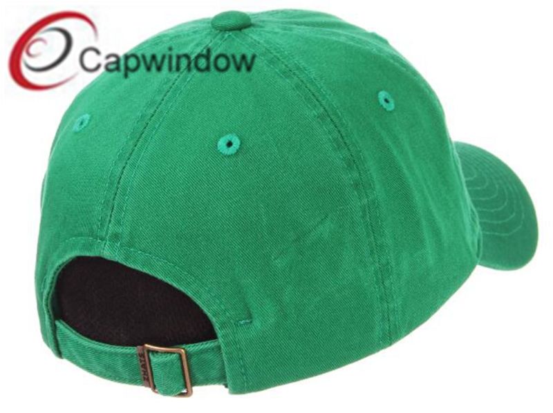 Green Cotton Dad Baseball Cap with Custom Flat Embroidery (65050099)