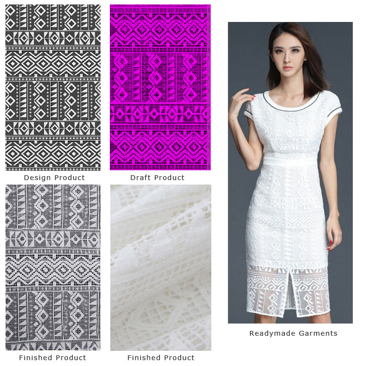 Recycled Polyester Hollow-out Water Soluble Embroidered Lace Fabric