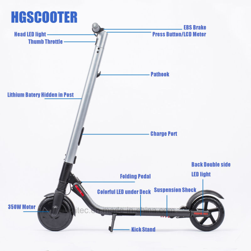Cheap 2019 350W Motor 8" Folded Electric Scooter with Extra Big Battery