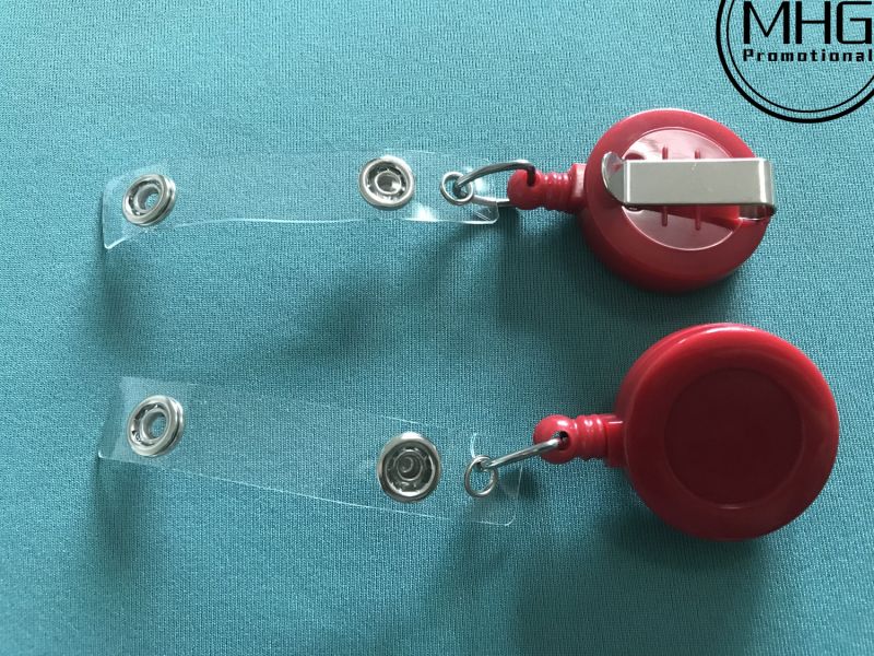 Red Badge Reels with Vinyl Strap & Belt Clip