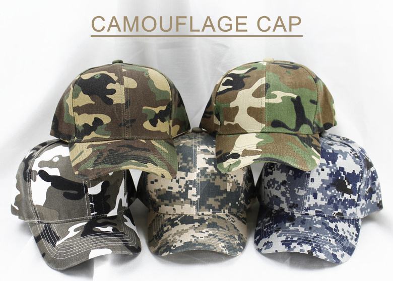 Camo Stitched Applique Custom Baseball Cap Camouflage Hat