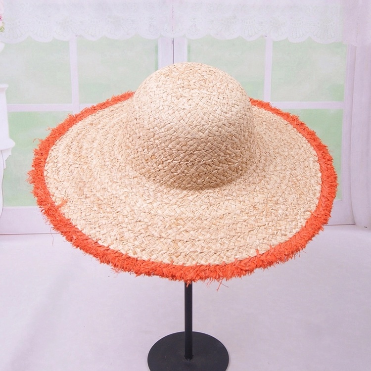 Sombreros Wholesale Custom Ladies Wide Brim Cap Hat Summer Sun Beach Straw Hats