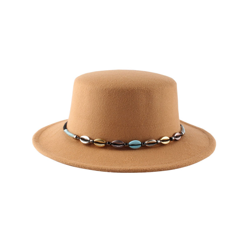 British Style Women Hats Stylish Fedora Hat Flat Big Brim Hat