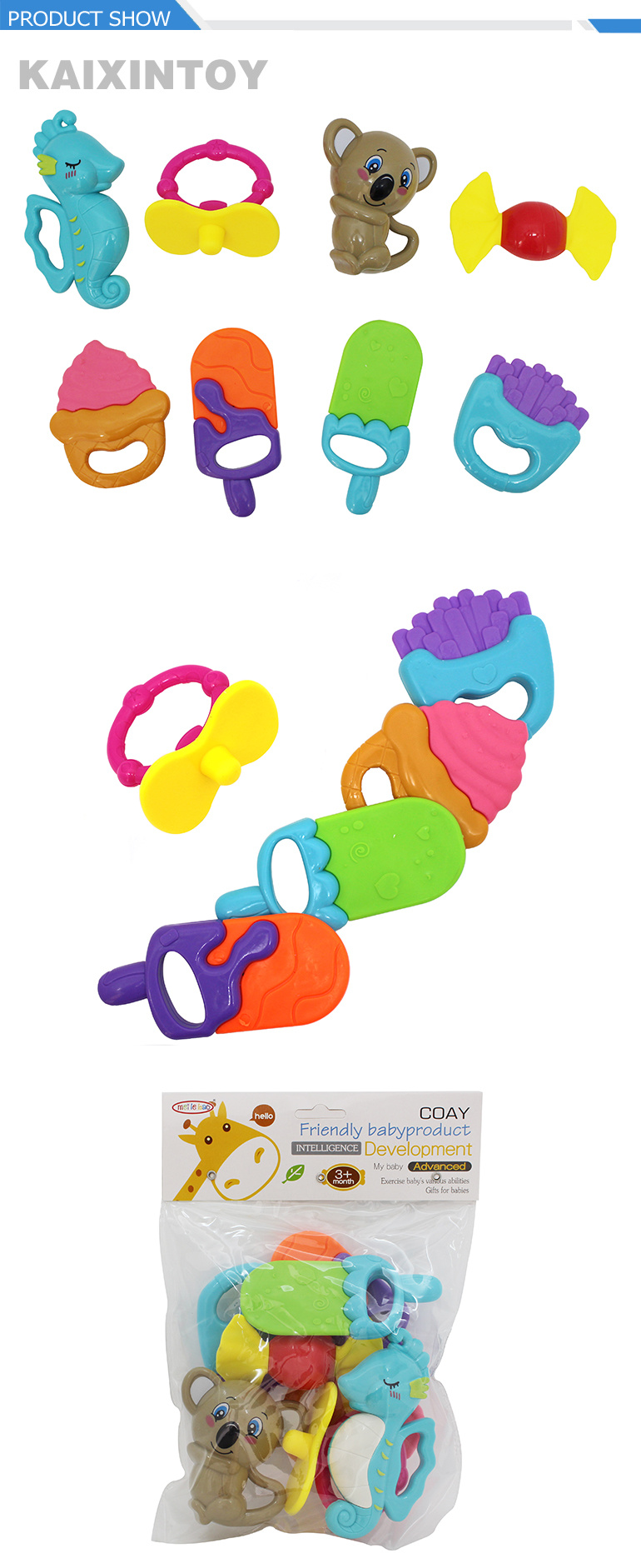 Baby Teether Silicone Baby Rattle Toys Baby Rattles Teether Toys