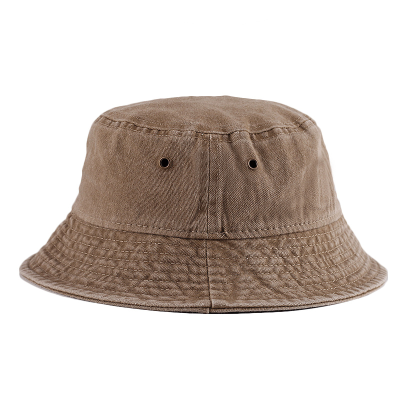 Wholesale Brown Washed Cotton Bucket Hat Fisherman Hat