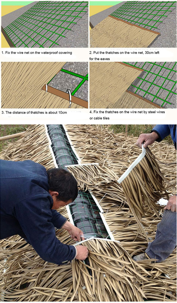 Palm Thatch Roof Tile for Thatch Gazebo
