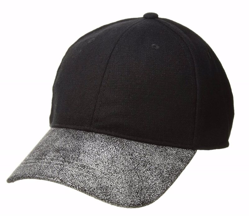 Adjustable Embroidery Wool Polyester Baseball Hat Fashion Cap Curved Brim with Metallic Design