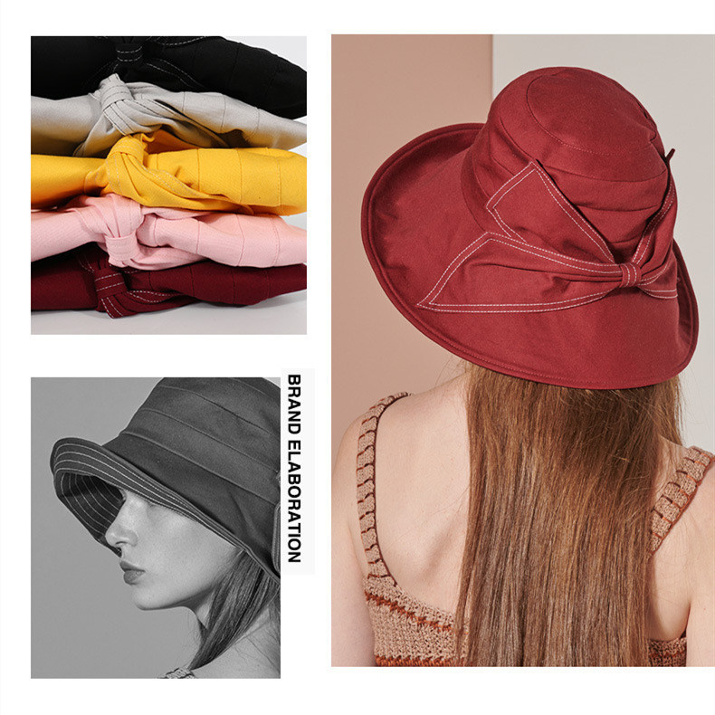 Custom Big Bowknot Sun Hat, Visor Hat Upf50+ Colourful Sun Cap