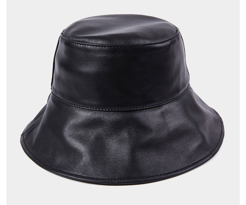 Black Sheepskin Fisherman Hat Female Sun Visor Hat Bucket Hat Sunscreen Cover Face Big Brim Cap
