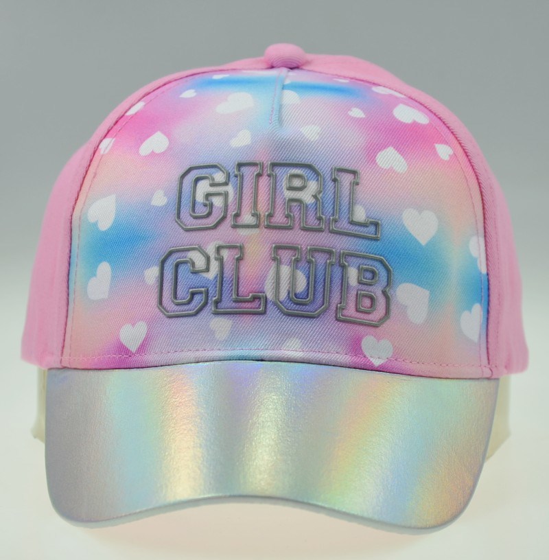 BSCI Pink Girl Sport Hat Reflective Girl Club Baseball Cap