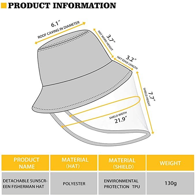 Plastic-Brim Protective Hat Cover-Face-UV Shield-Protection - Sun Hat Outdoor Fisherman Hat Anit-Splash