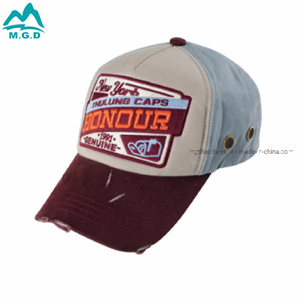Custom Distressed 5 Panel Embroidery Patch Baseball Cap Hats