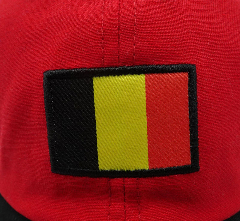Cotton Red Customize Woven Label Emblem Sewing Patch Cap Hat