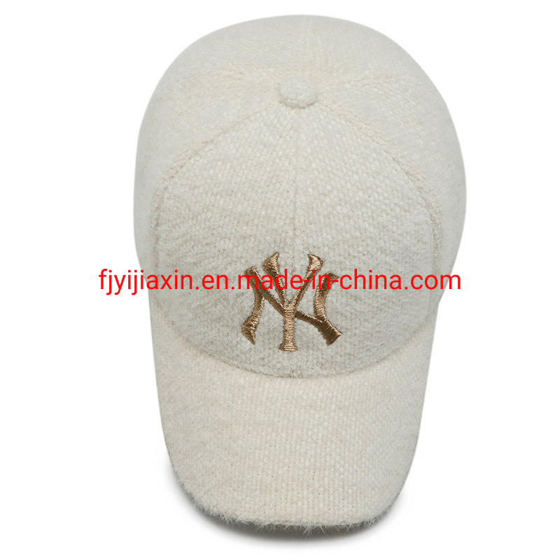 2021 Autumn and Winter Lamb Wool Embroidered Baseball Cap