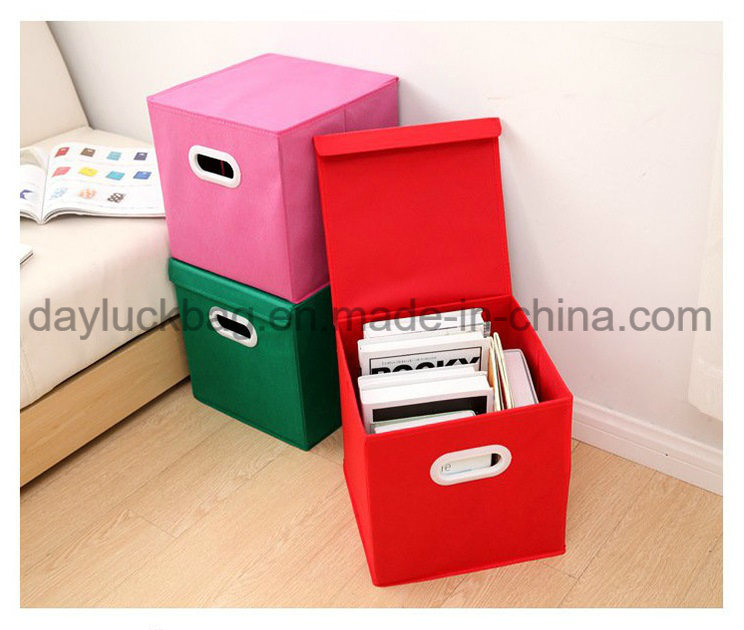 Large Non Woven Fabric Covered Foldable Cube Storage Containers Home