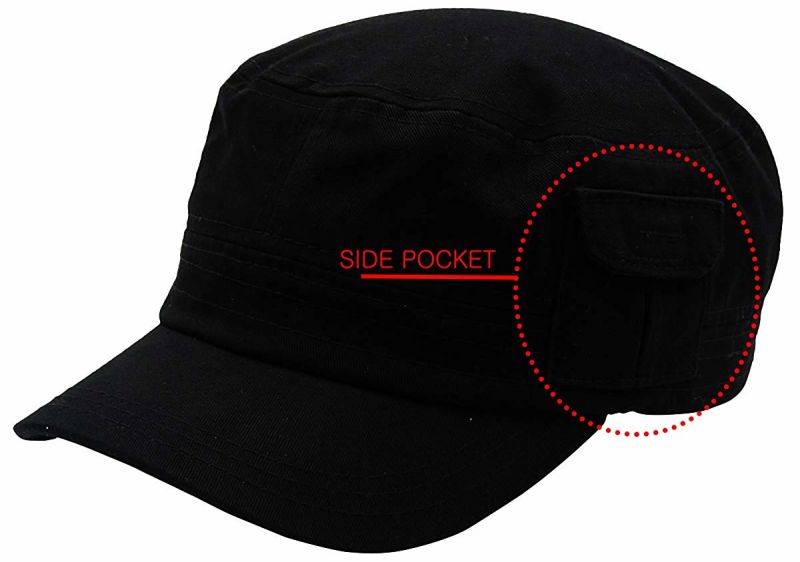 Custom Unisex Cotton Blank Baseball Cap Military Hat with Pocket