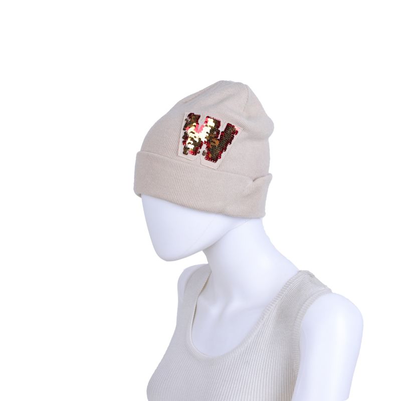 Nice Lady Winter Hat with Sequins Embroidery Fashion Beanie 2021