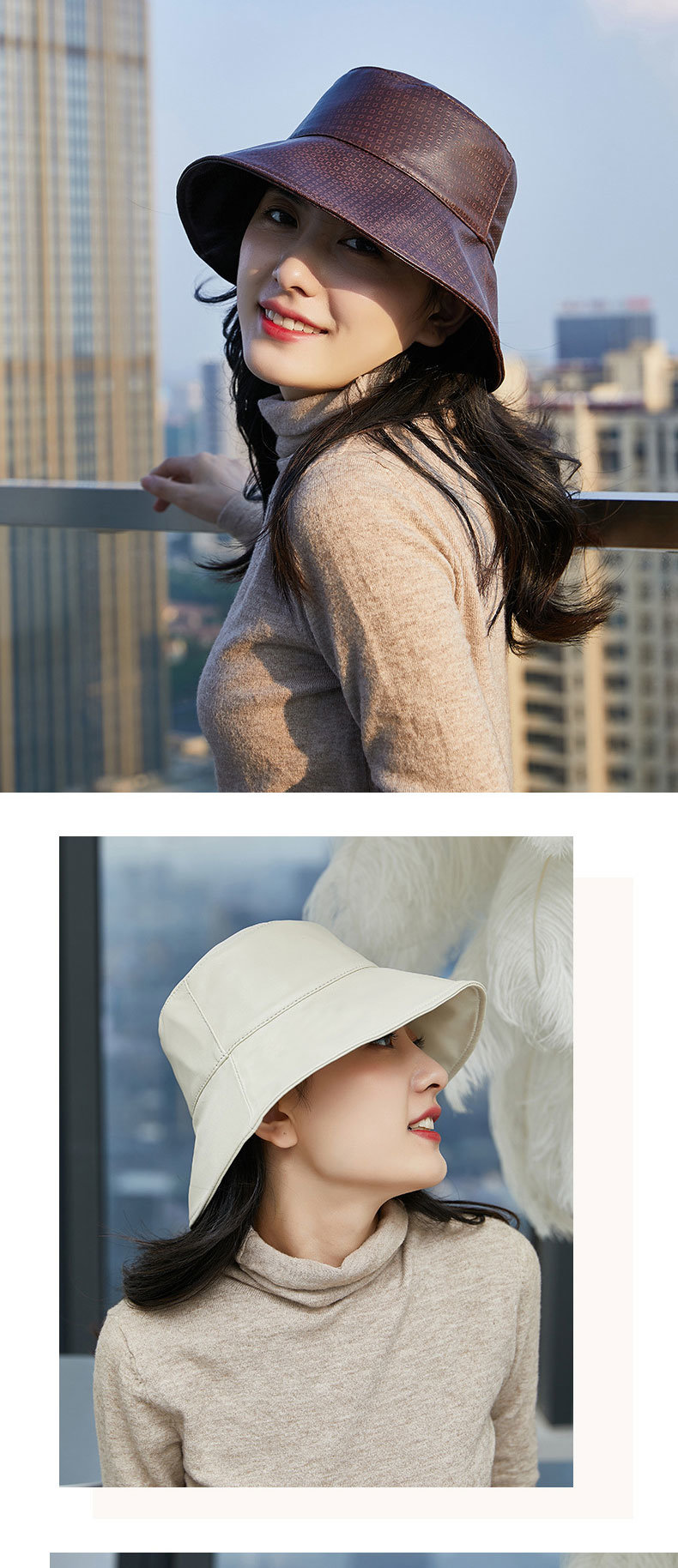 Black Sheepskin Fisherman Hat Female Sun Visor Hat Bucket Hat Sunscreen Cover Face Big Brim Cap