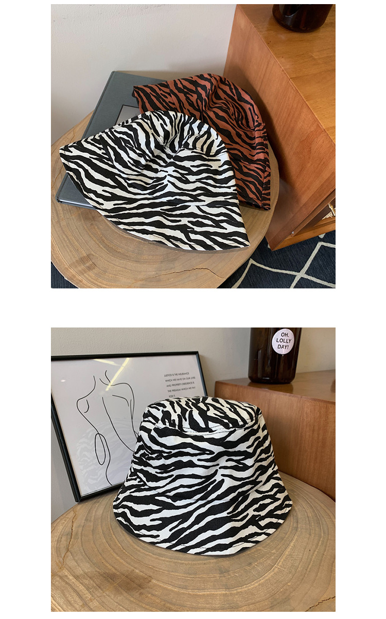 2020 Fashion Vintage Cotton Zebra Stripe Fishermen Hat/Bucket Hat for Women Spring Summer