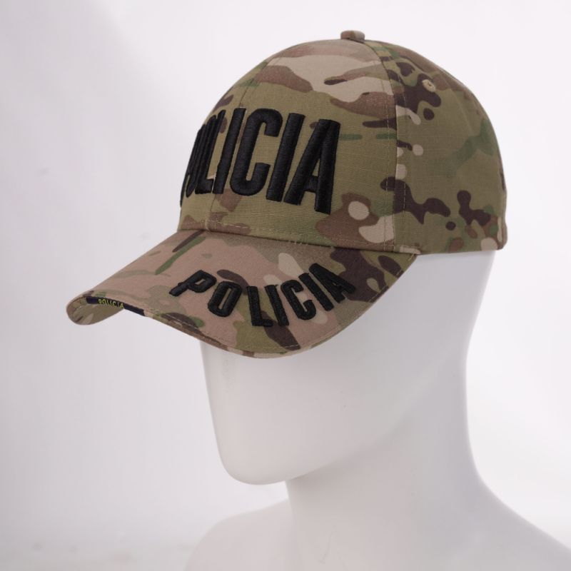 Camoflage Print Letter Embroidered Curved Brim Military Hat/Cap