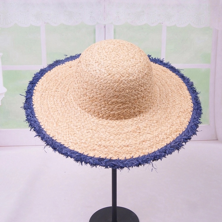 Sombreros Wholesale Custom Ladies Wide Brim Cap Hat Summer Sun Beach Straw Hats