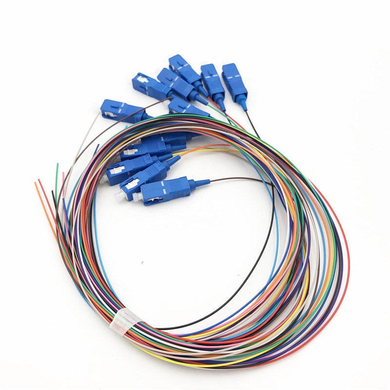 Sc 12 Core Fanout Fiber Optic Pigtails Sm Simplex 12 Core Optical Fiber Pigtail /Cord Cable