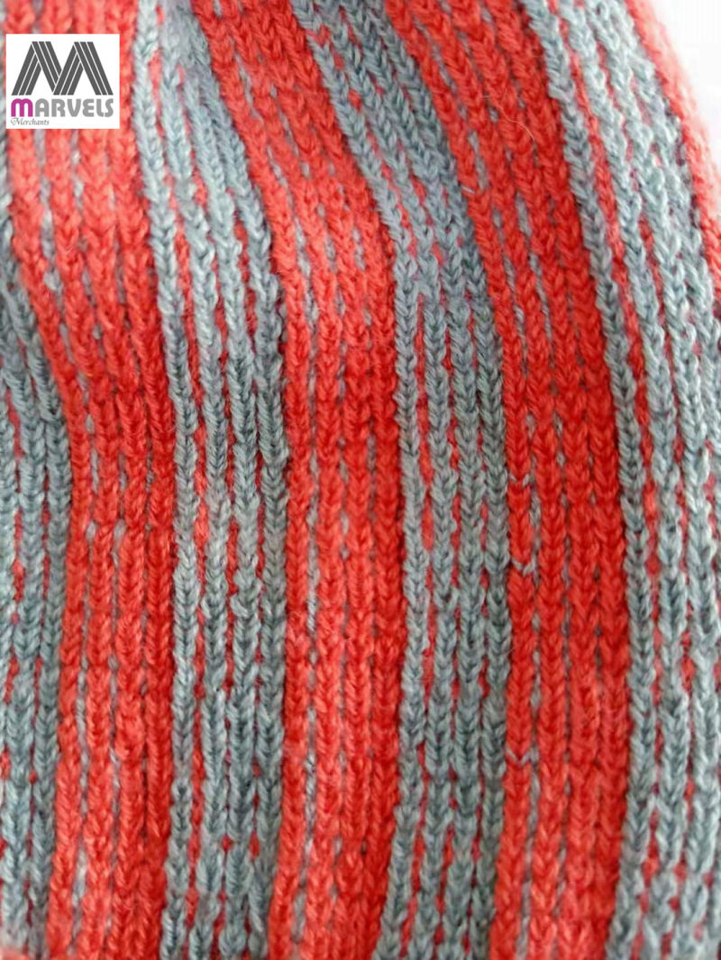 Children Knitted Stripe Color Contrast Beanie