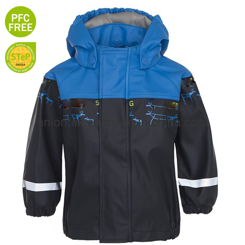 Polyester PU Coating Raincoat for Children Girls Rainwear Rainproof Waterproof Rainsuit Kids Outdoor Rain Poncho