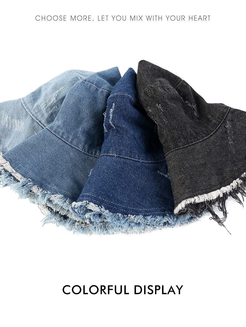 Custom Summer Sun Hat, Visor Hat, Jeans Bucket Hat/Cap 3