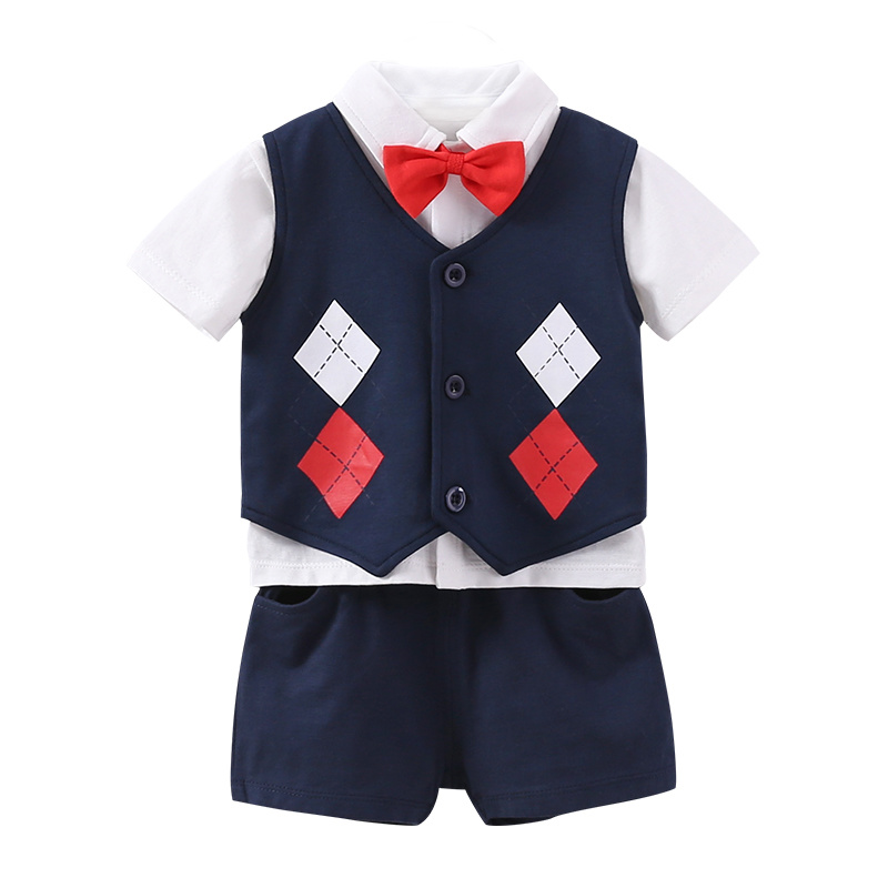 Formal Baby Boy Cotton Clothing Sets Gentlemen Style 100% Cotton