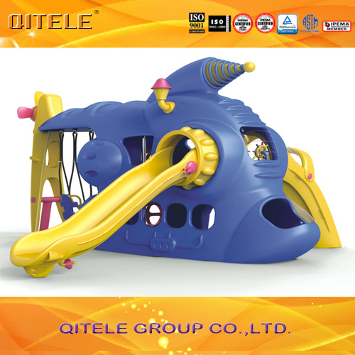 Kids' Indoor Playground Spaceship Plastic Slide Toy with Swing (PA-014)