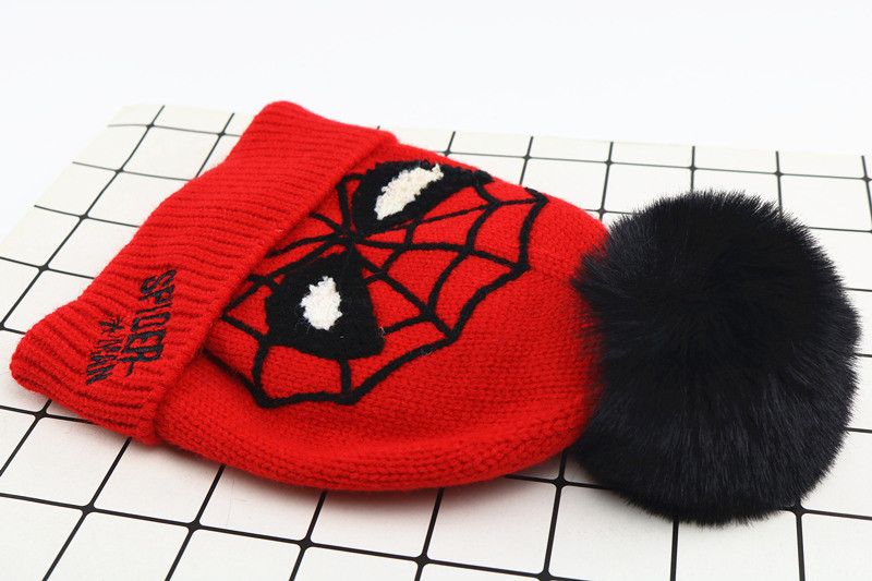 Fashion Winter Warm Knitted Cap Spiderman Hat for Children and Baby