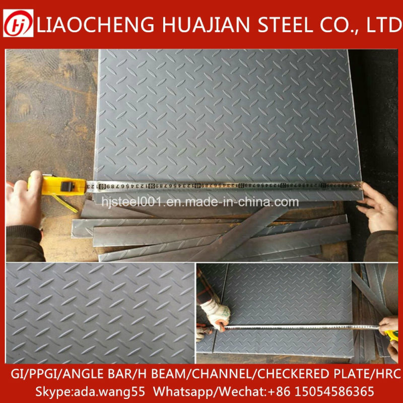 S275jr Ss400 A36 Q235 Ms Carbon Steel Tear Drop Chequered Checkered Steel Plate