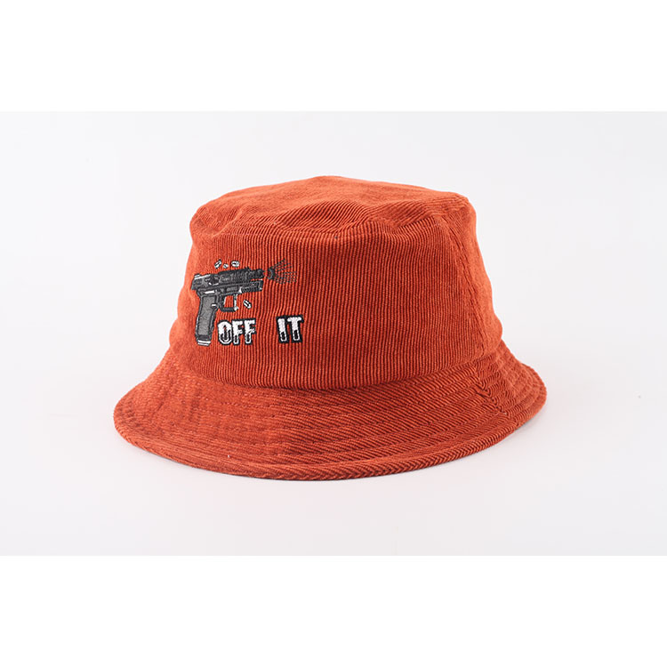 Hot Sale Multi Color Unisex Embroidered Corduroy Bucket Hat Fisherman Hat