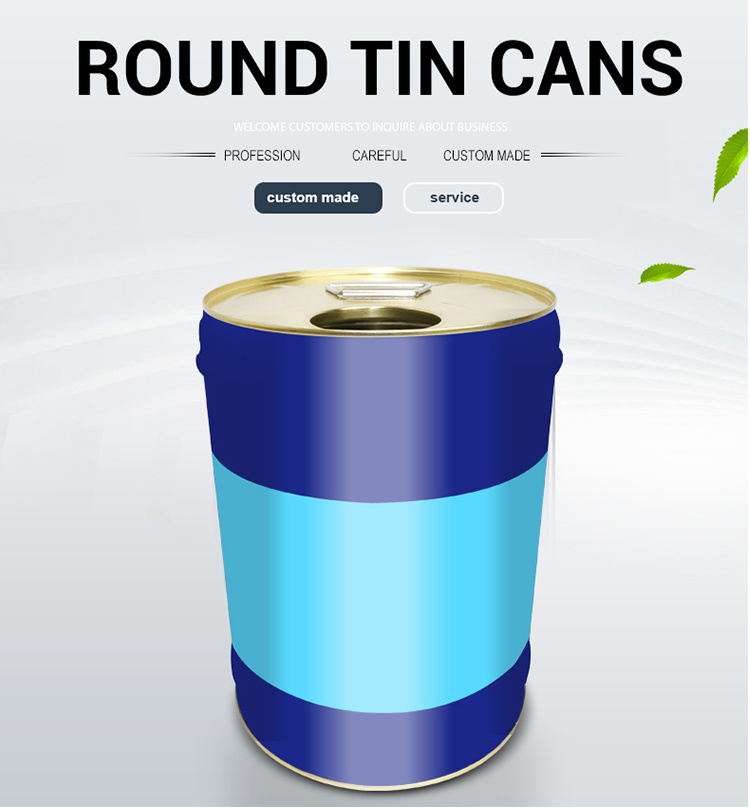 18-20L Big Large Round Tin Can with Lid