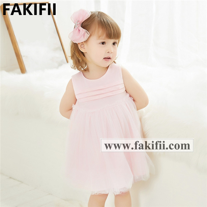 2021 Summer Best Selling Pink Flower Baby Clothes Girl Dress 100%Cotton Summer