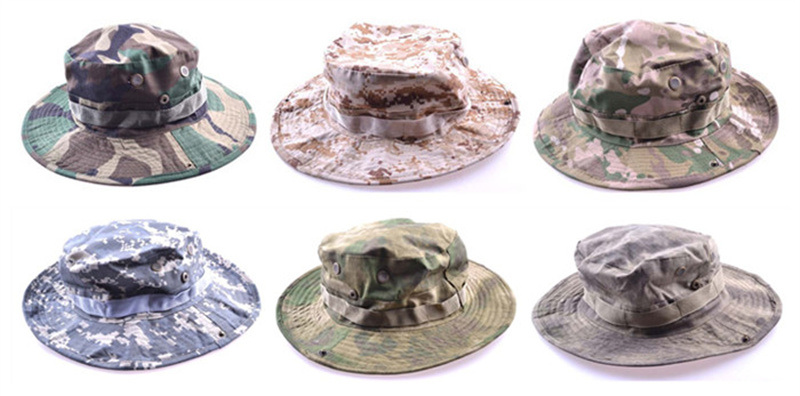 Camo Unisex Fisherman Cap Plain Bucket Hat Fishing Hat