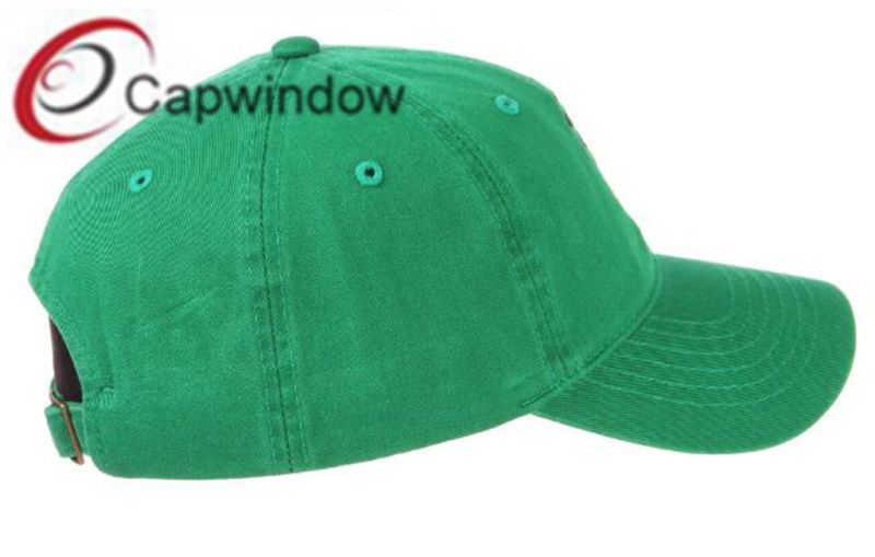 Green Cotton Dad Baseball Cap with Custom Flat Embroidery (65050099)