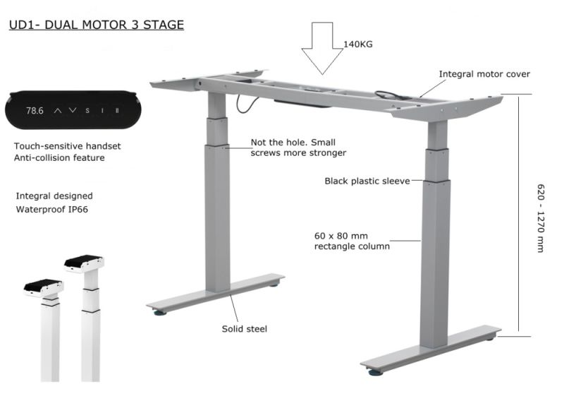 Motorized Adjustable Height Table Sit Standing Desk Frames