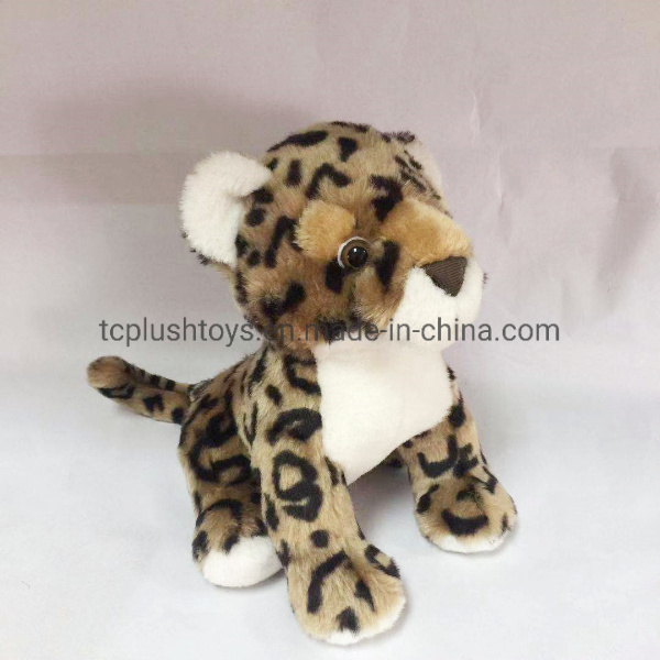 Custom Stuffed Animal Toys Jungle Sitting Leopard Plush Toys