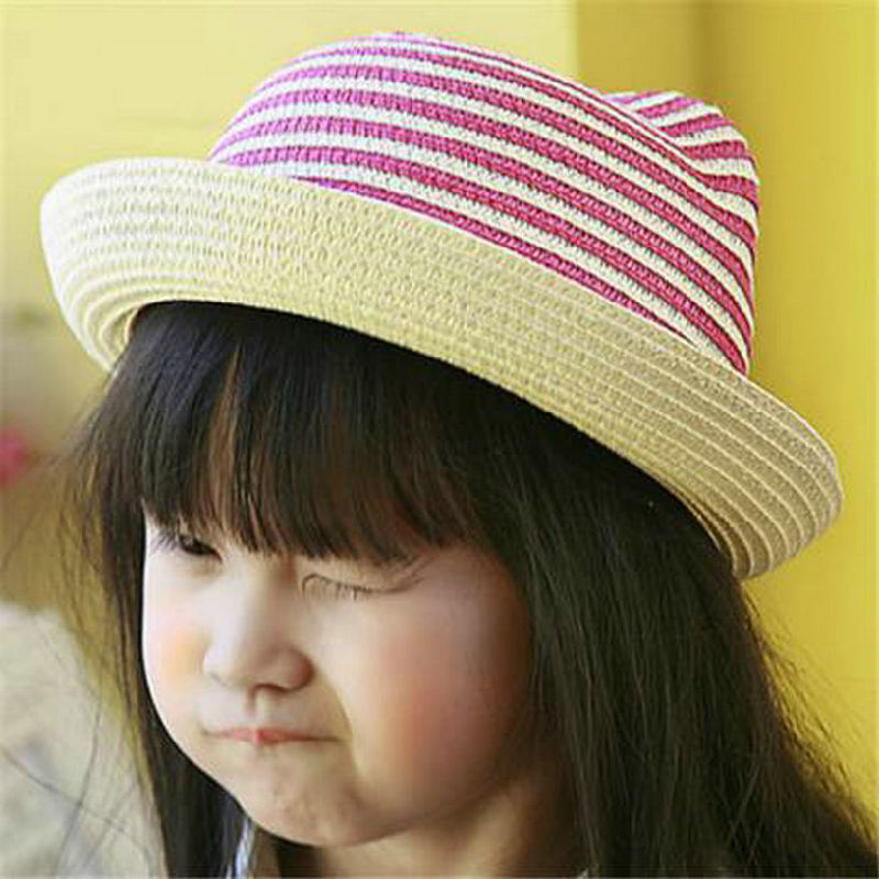 Cool Two Tone Toyo Paper Braid Children Summer Hat