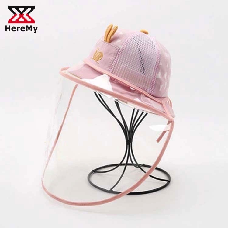 Kids Face Shield Hat Protective Hat Droplet Isolation Children Face Mask Covering Baby Fisherman Hat