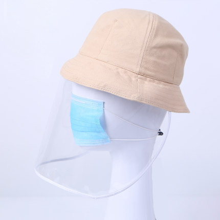 Outdoor Unisex TPU Clear Face Shield Dustproof Protective Face Hat Anti-Fog Adjustable Size Fisherman Hat