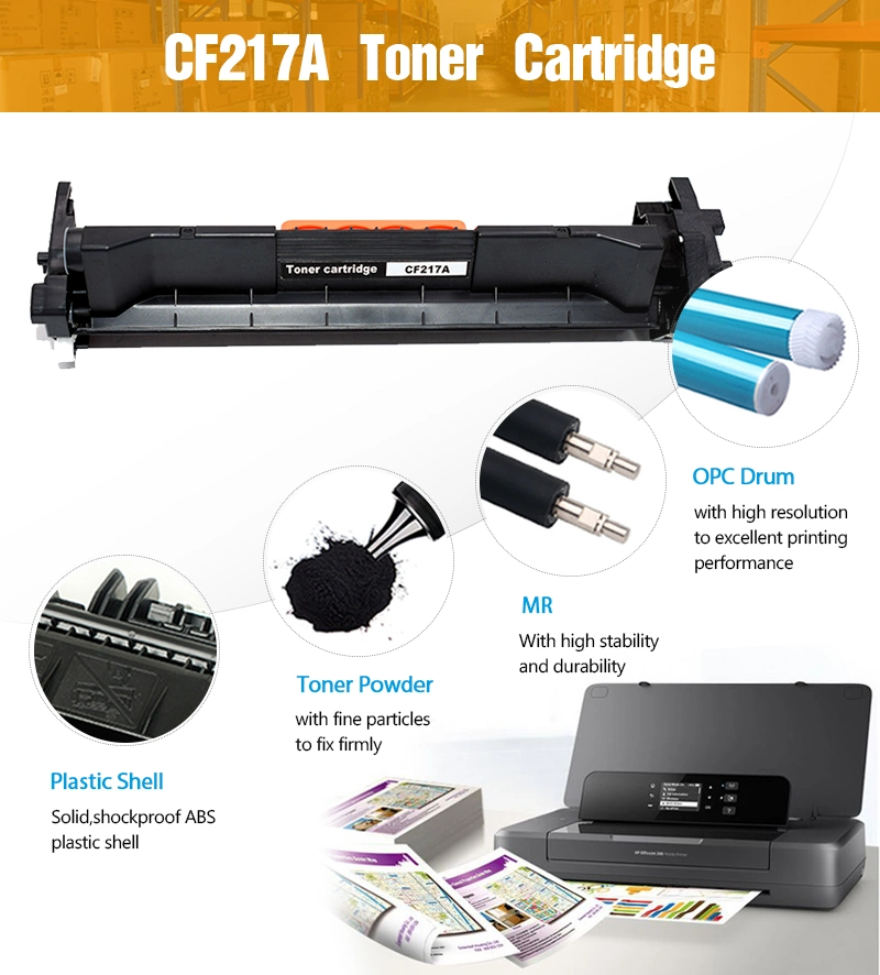 Premium HP Toner Cartridge and Printer Toner CF217A 217A 17A for HP Laserjet M102A M102W Mfp M130 M132