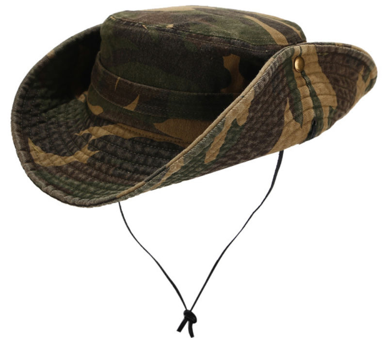 Cotton Twill Heavy Washed Fishing Outdoor Camo Bucket Hat