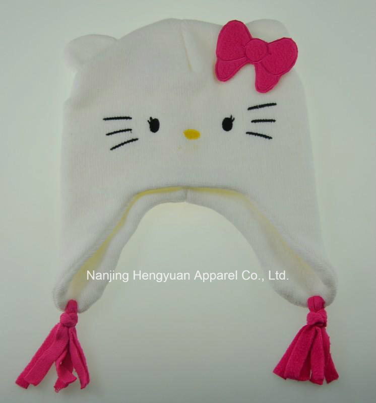 Popular Hello Kitty Hat Winter Hat Knitted Hat (HY18010348A)