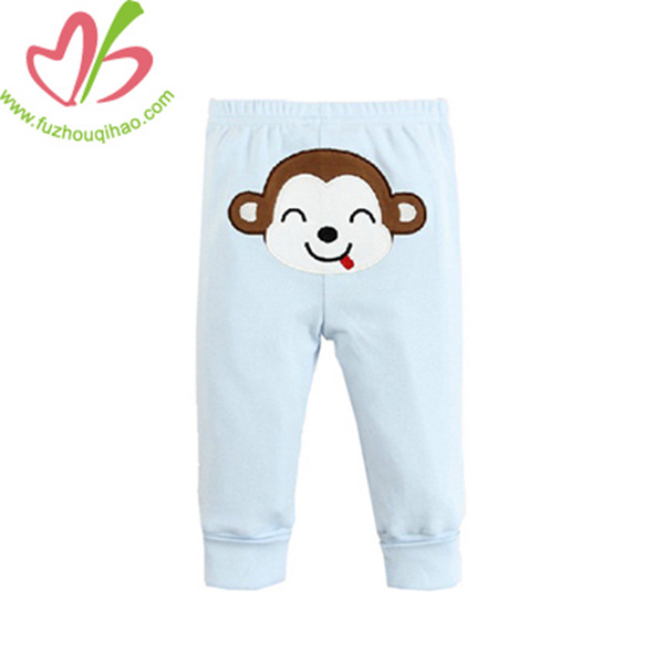 Cotton Baby Toddler Infant Trousers with Animal Applique