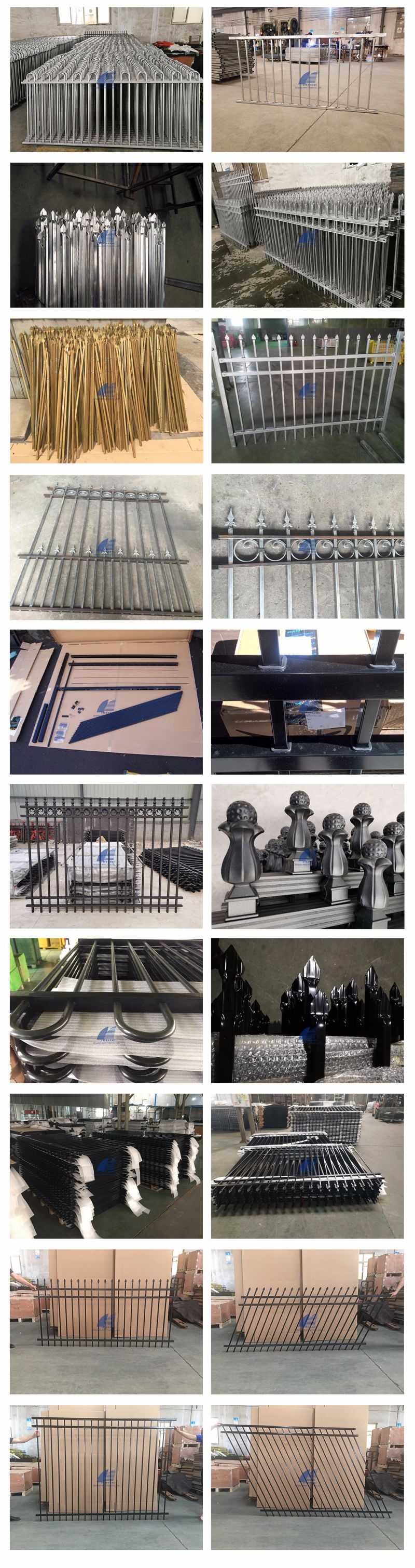 Steel Aluminum Tubular Picket Fence with Spear Top Flat Top